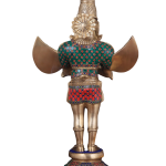 Brass Standing Garuda Meenakari Statue 22 Inch - Premium Enamel Eagle God Sculpture | Jaipurio